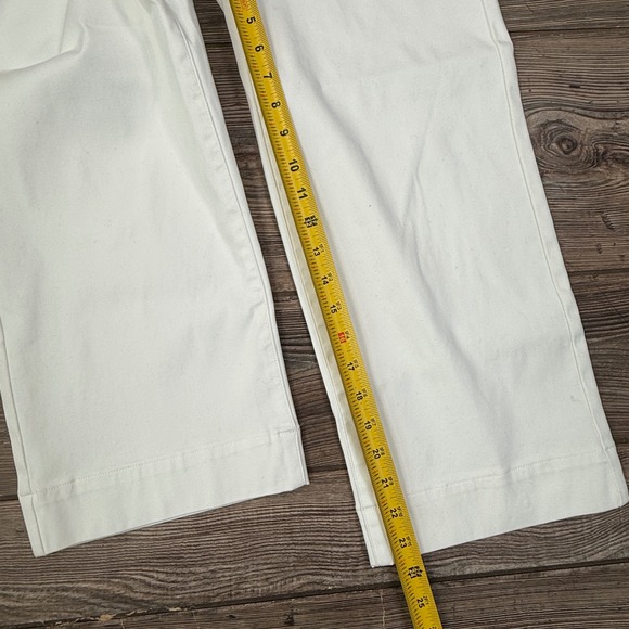Spanx Women Stretch Twill Cropped Wide Leg Pants Size Small Petite White New - Picture 4 of 9